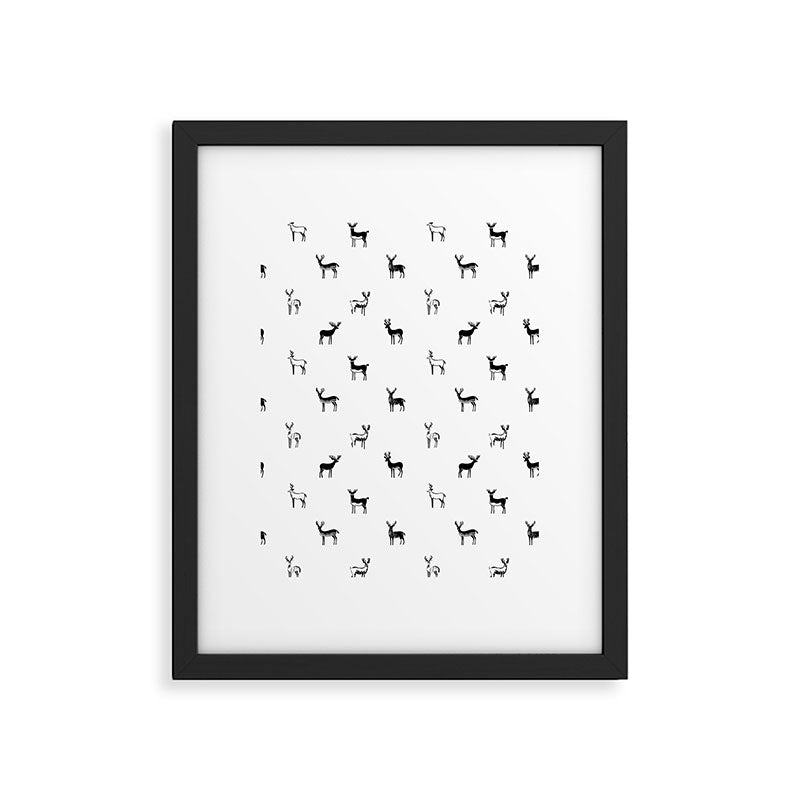Reindeer animal doodle art pattern Framed Art Print Gallery Image 6