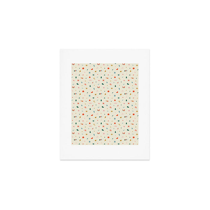 Retro abstract christmas decoration pattern Art Print Gallery Image 1