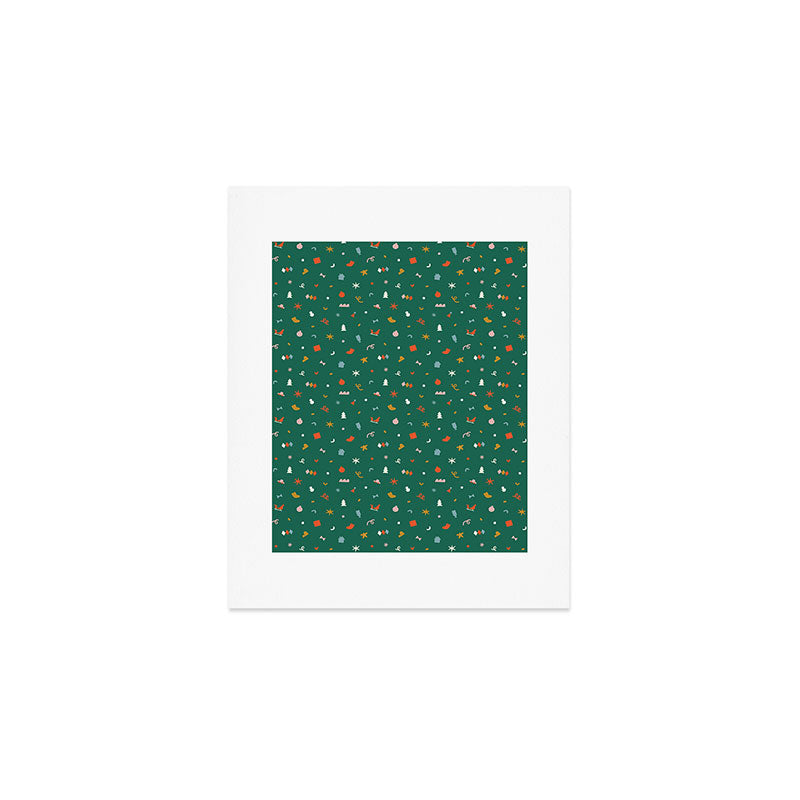 Retro abstract christmas decoration pattern Art Print Gallery Image 1