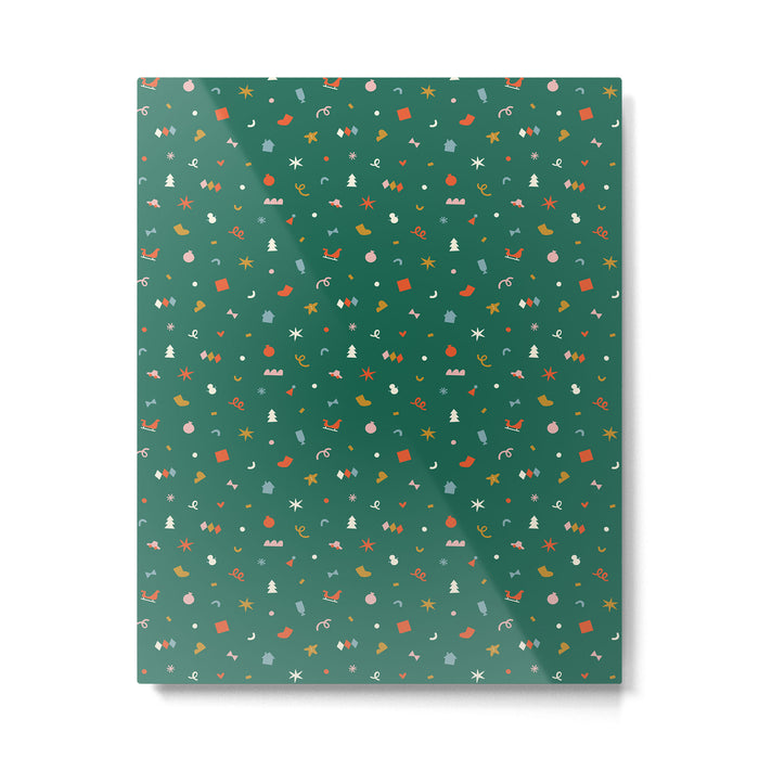 Retro abstract christmas decoration pattern Metal Print Gallery Image 1