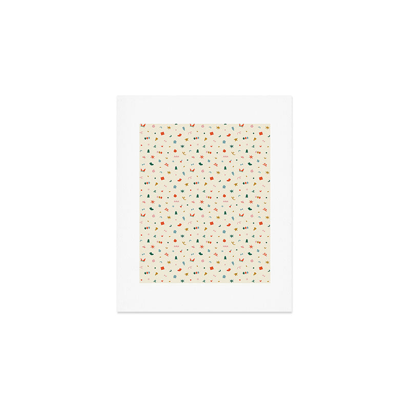 Retro abstract christmas decoration pattern Art Print Gallery Image 1