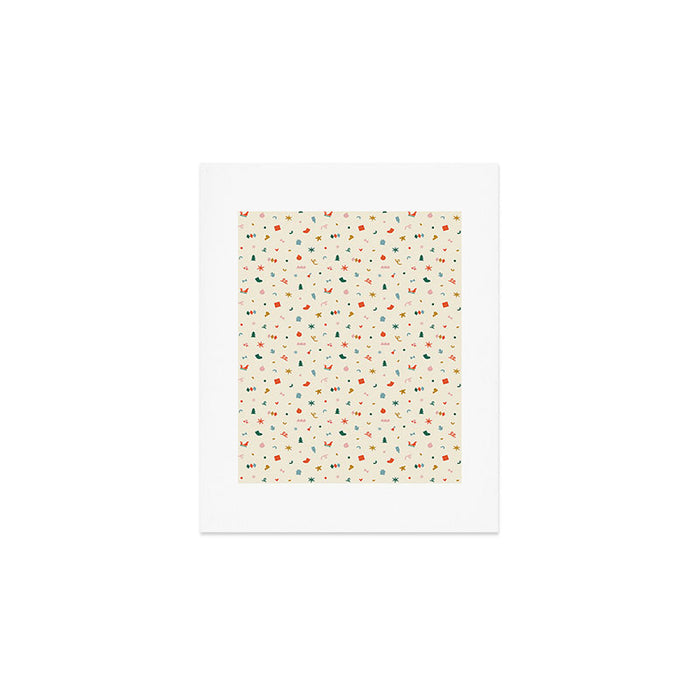 Retro abstract christmas decoration pattern Art Print Gallery Image 1