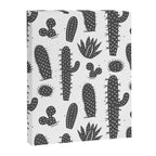 Retro black and white cactus plant pattern Canvas Print Gallery Image 8