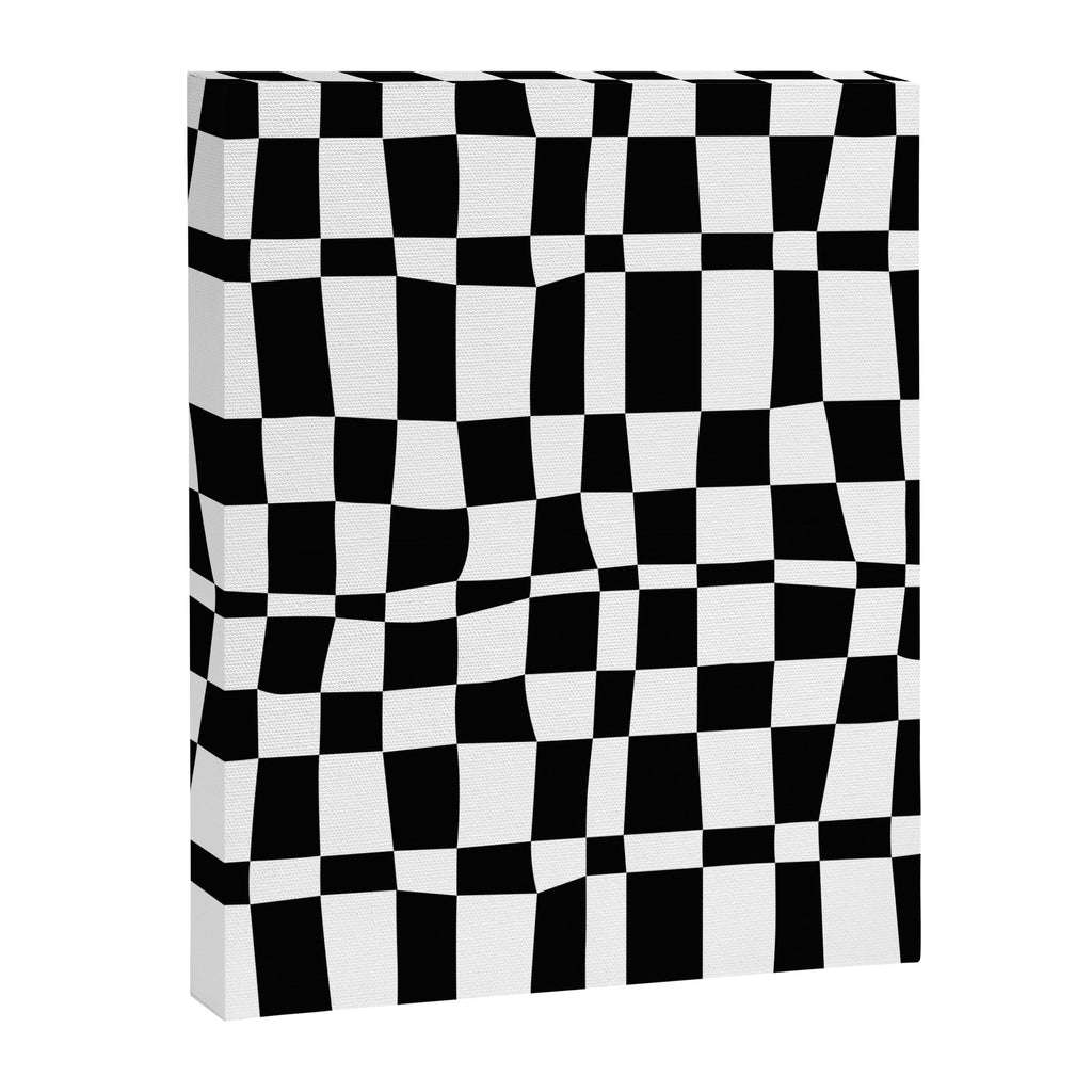 Retro black and white chackered pattern  Canvas Print Gallery Image 8