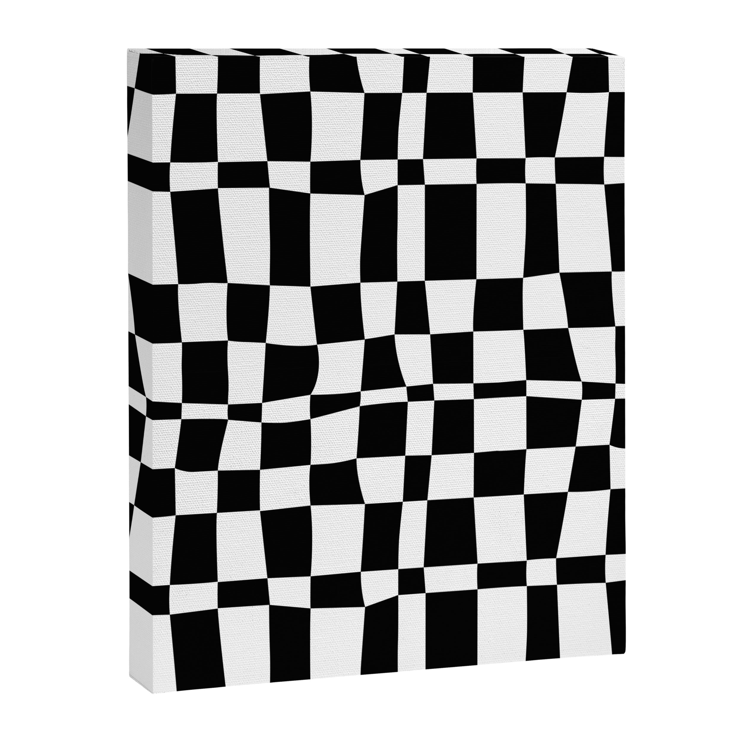 Retro black and white chackered pattern  Canvas Print Gallery Image 8
