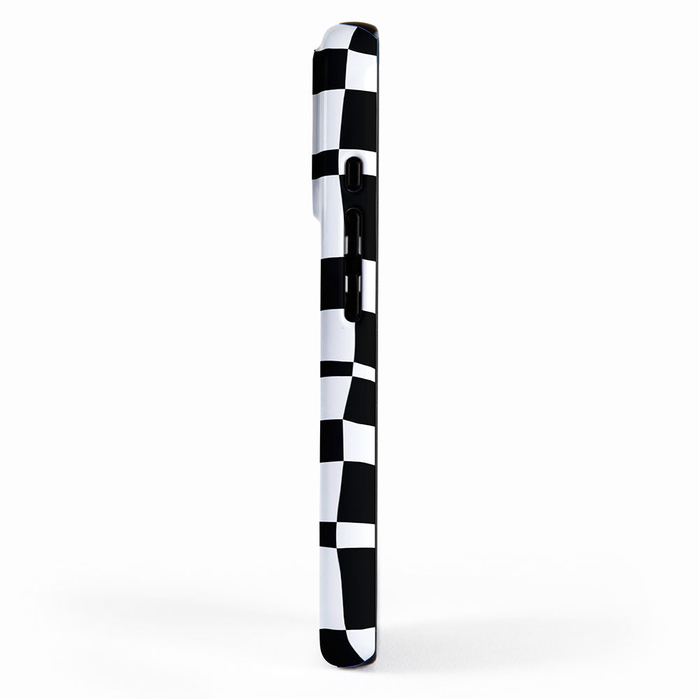 Retro black and white chackered pattern  iPhone Case Gallery Image 2