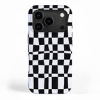 Retro black and white chackered pattern  iPhone Case Gallery Image 1