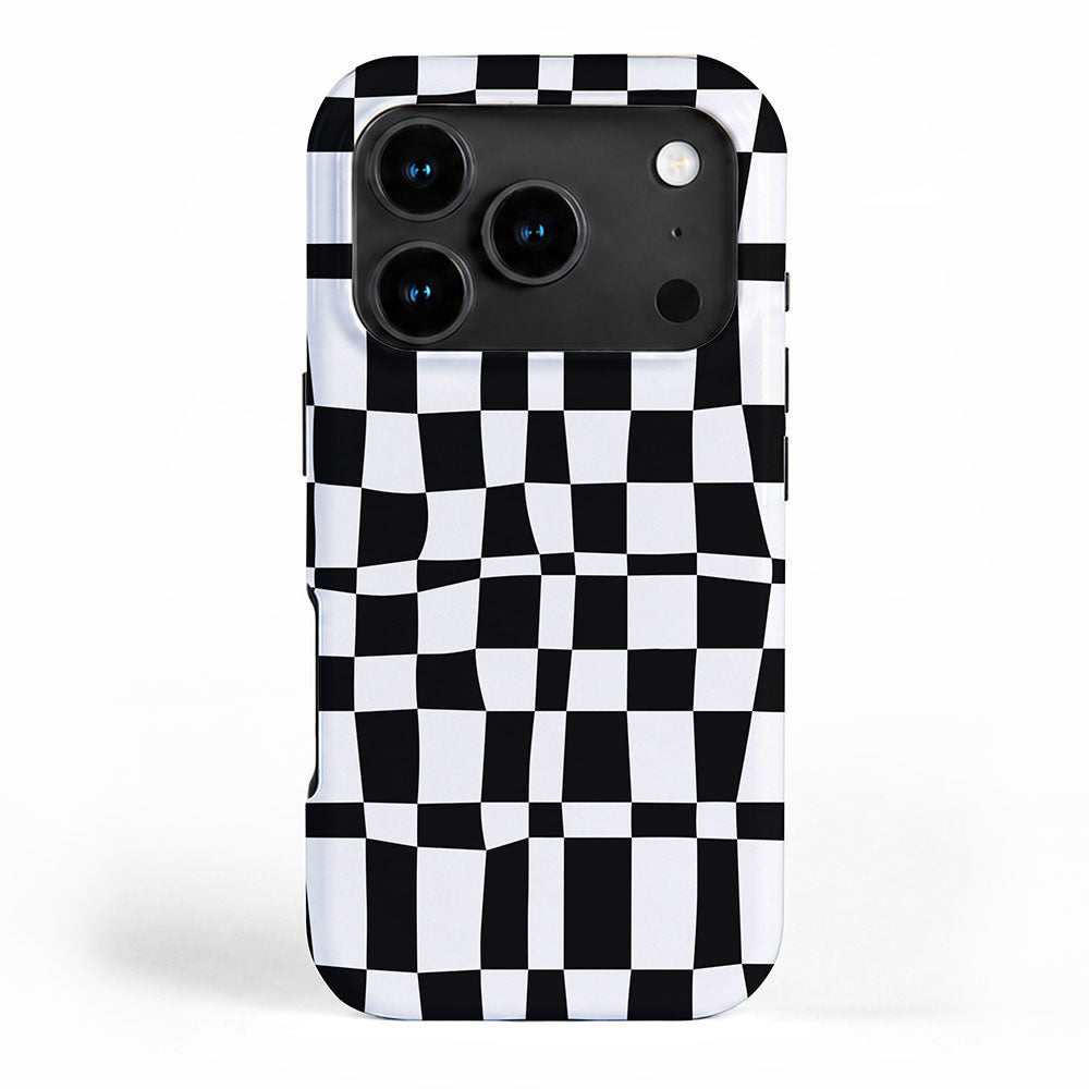 Retro black and white chackered pattern  iPhone Case Gallery Image 1