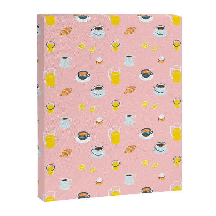 Retro breakfast coffee food pattern Canvas Print Gallery Image 1
