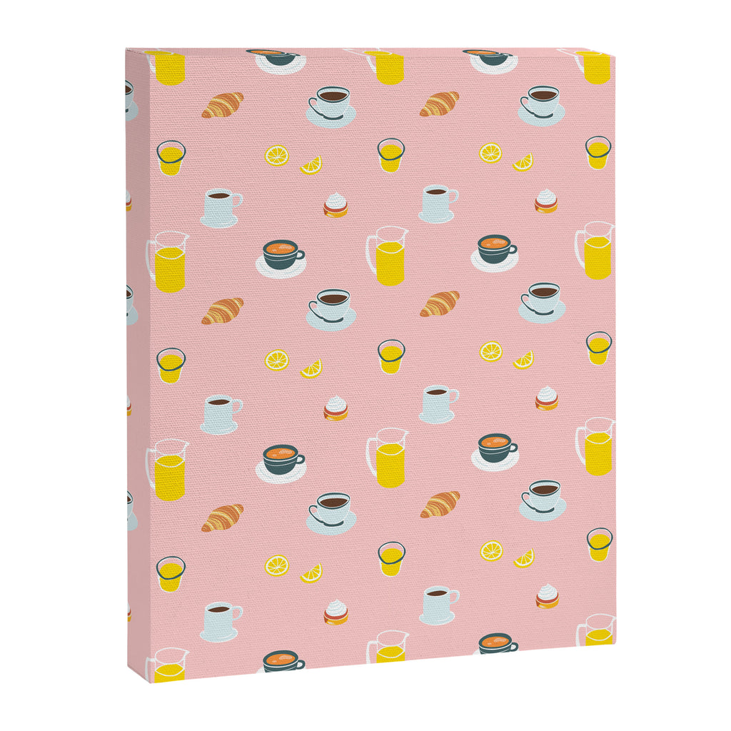 Retro breakfast coffee food pattern Canvas Print Gallery Image 8
