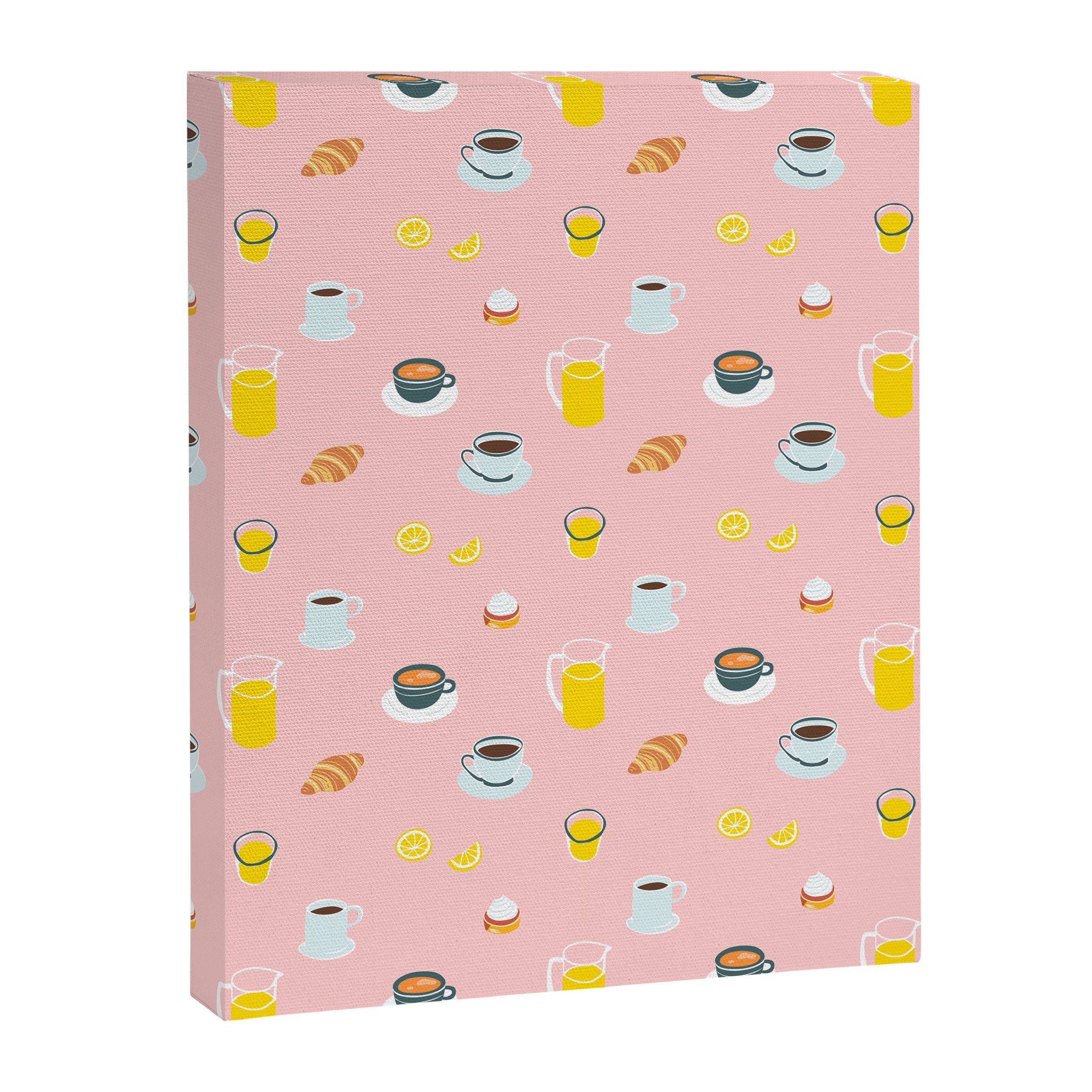Retro breakfast coffee food pattern Canvas Print Gallery Image 8