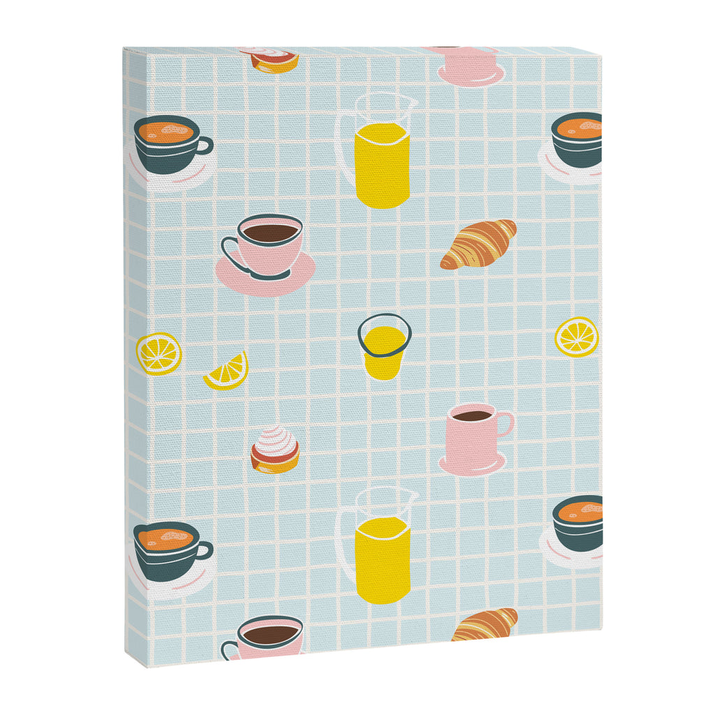 Retro breakfast coffee food pattern Canvas Print Gallery Image 8
