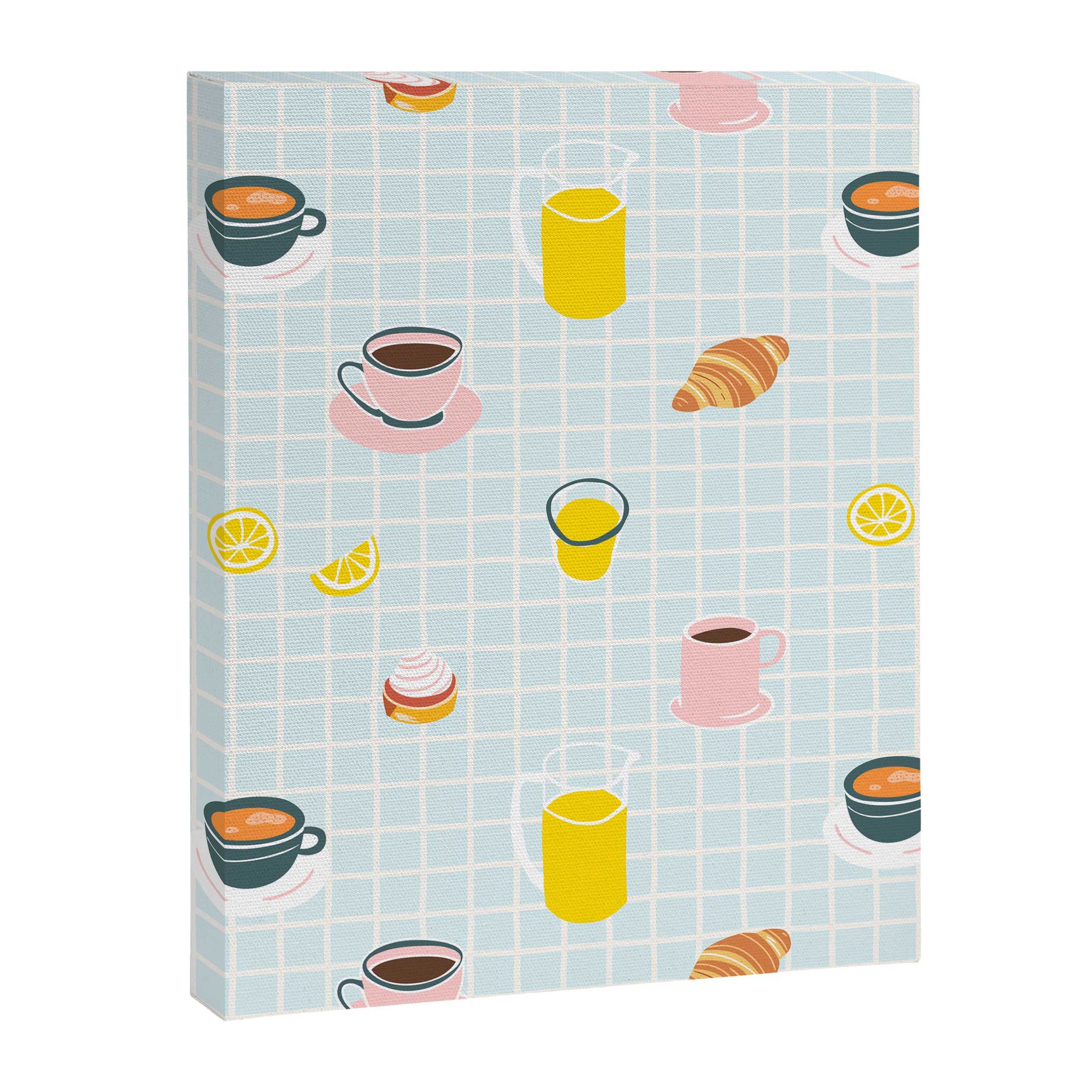 Retro breakfast coffee food pattern Canvas Print Gallery Image 8
