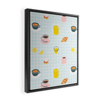 Retro breakfast coffee food pattern Framed Canvas Print Gallery Image 2