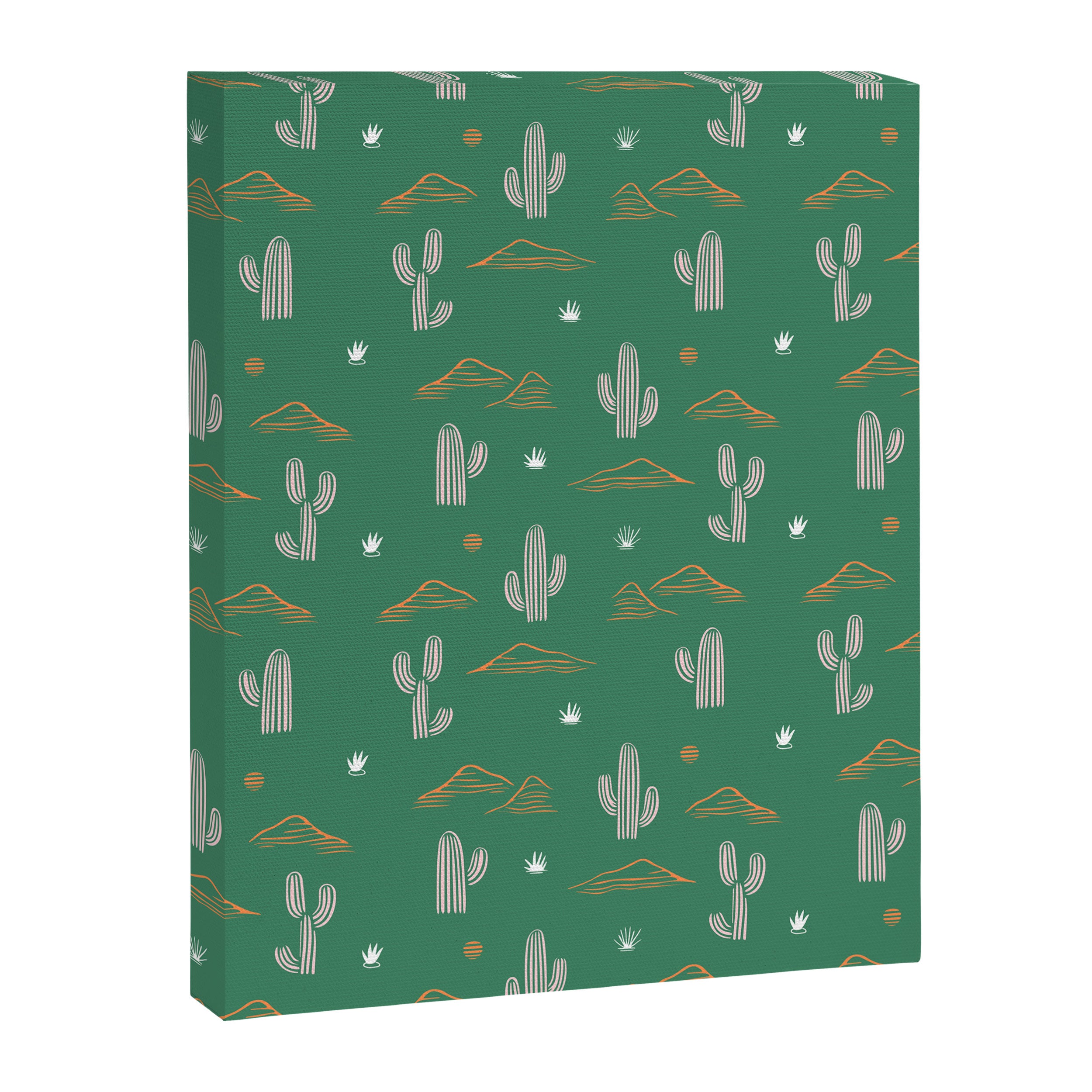 Retro cactus plant art pattern Canvas Print Gallery Image 8