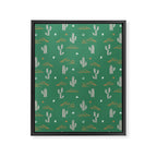Retro cactus plant art pattern Framed Canvas Print Gallery Image 8