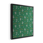 Retro cactus plant art pattern Framed Canvas Print Gallery Image 2