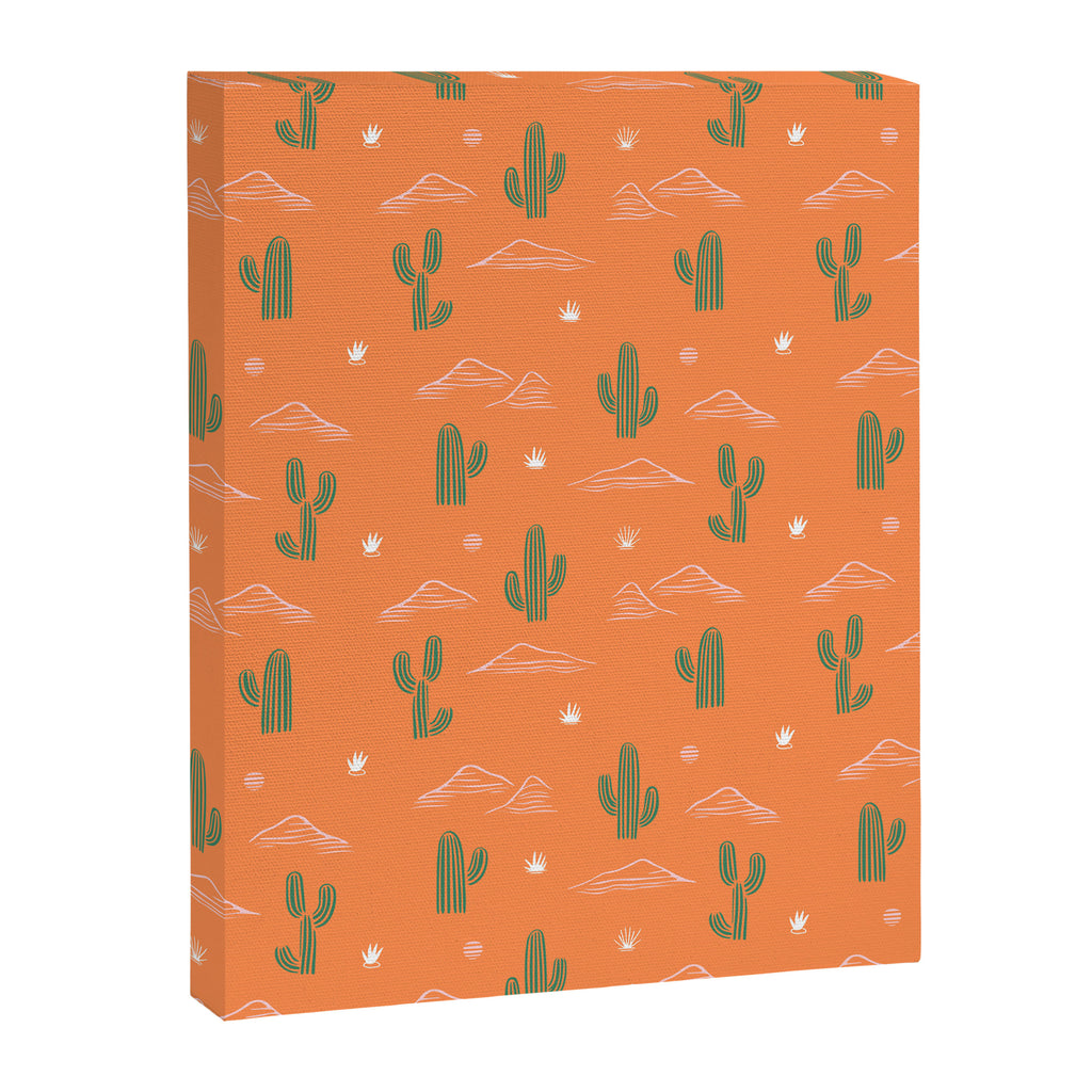Retro cactus plant art pattern Canvas Print Gallery Image 8
