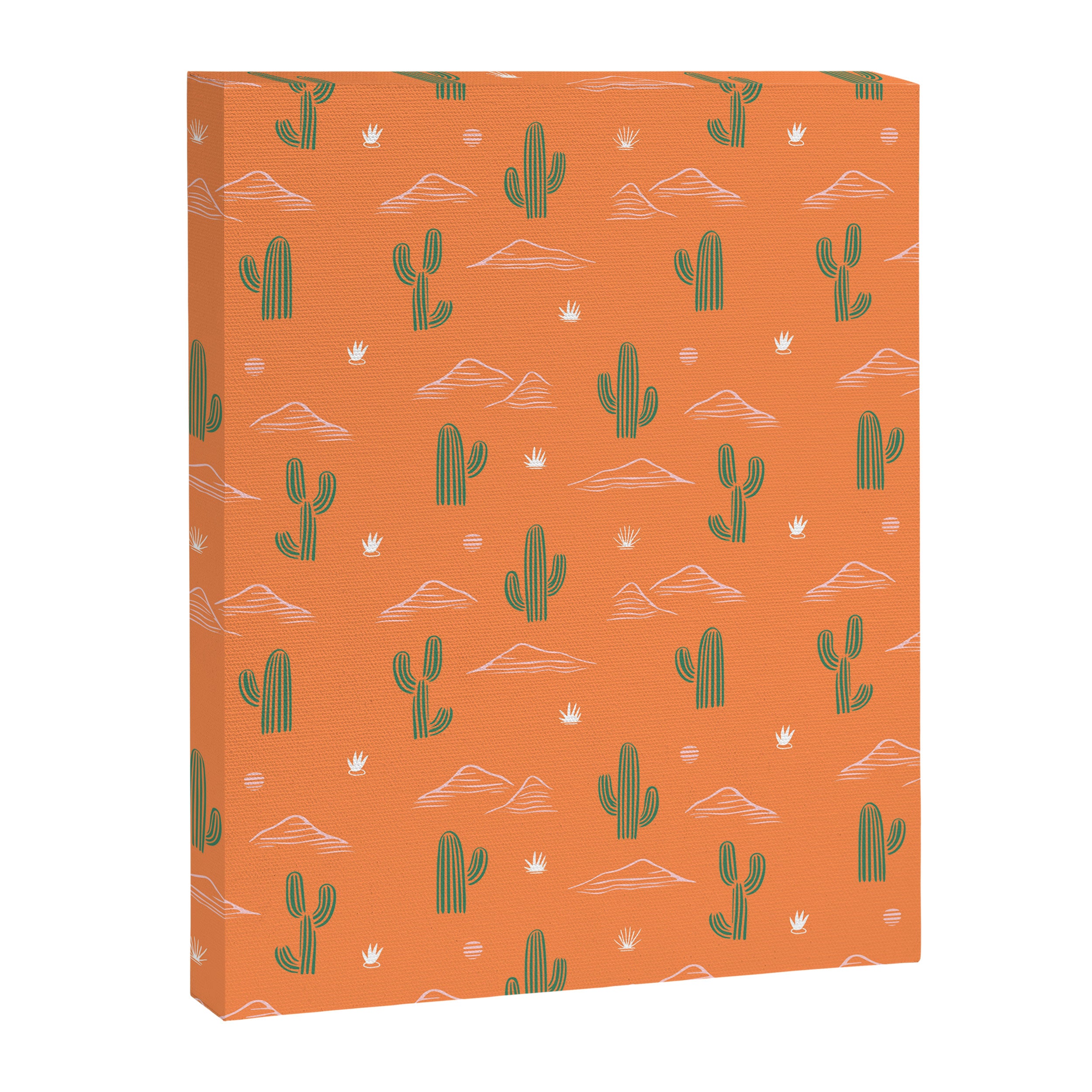 Retro cactus plant art pattern Canvas Print Gallery Image 8