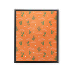 Retro cactus plant art pattern Framed Canvas Print Gallery Image 8