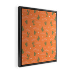 Retro cactus plant art pattern Framed Canvas Print Gallery Image 2