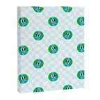 Retro cartoon earth planet checkered pattern Canvas Print Gallery Image 8