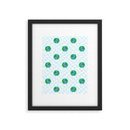 Retro cartoon earth planet checkered pattern Framed Art Print Gallery Image 6