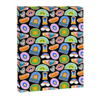 Retro cartoon label sticker pattern Canvas Print Gallery Image 8