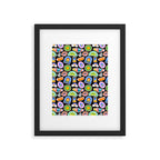Retro cartoon label sticker pattern Framed Art Print Gallery Image 6