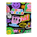Retro cartoon sticker label pattern Canvas Print Gallery Image 8