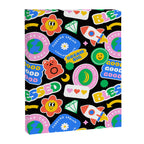 Retro cartoon sticker label pattern Canvas Print Gallery Image 8