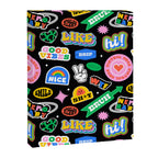 Retro cartoon sticker label pattern Canvas Print Gallery Image 8