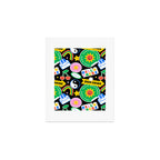 Retro cartoon sticker label pattern Art Print Gallery Image 1
