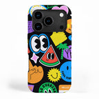Retro cartoon sticker pattern iPhone Case Gallery Image 1