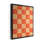Retro checkered flower art pattern Framed Canvas Print Gallery Image 2