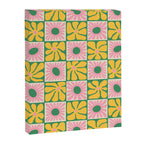 Retro checkered flower art pattern Canvas Print Gallery Image 8
