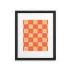 Retro checkered flower art pattern Framed Art Print Gallery Image 6