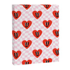 Retro checkered love heart cartoon pattern Canvas Print Gallery Image 8