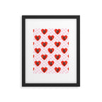 Retro checkered love heart cartoon pattern Framed Art Print Gallery Image 6