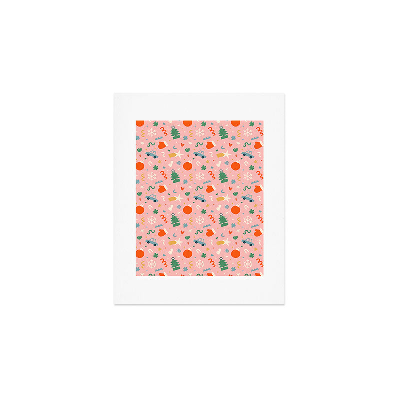 Retro christmas decoration art pattern Art Print Gallery Image 1