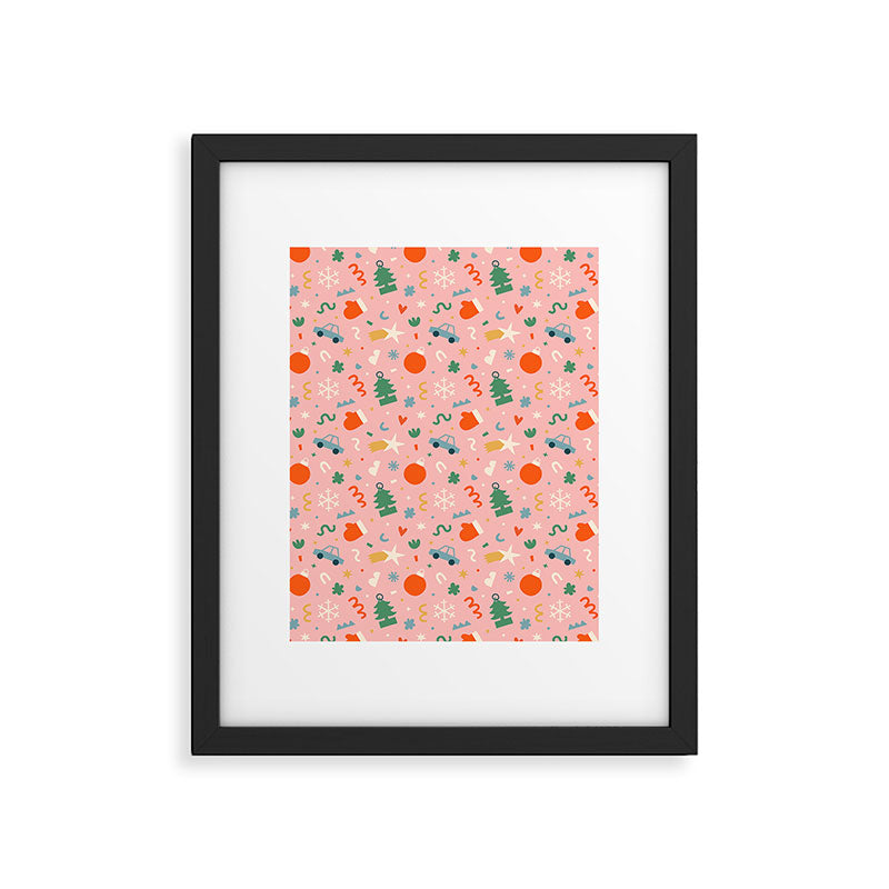 Retro christmas decoration art pattern Framed Art Print Gallery Image 6