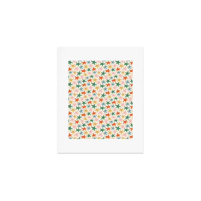 Retro christmas star shape art pattern Art Print Gallery Image 1