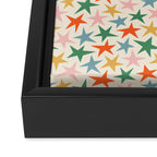 Retro christmas star shape art pattern Framed Canvas Print Gallery Image 3