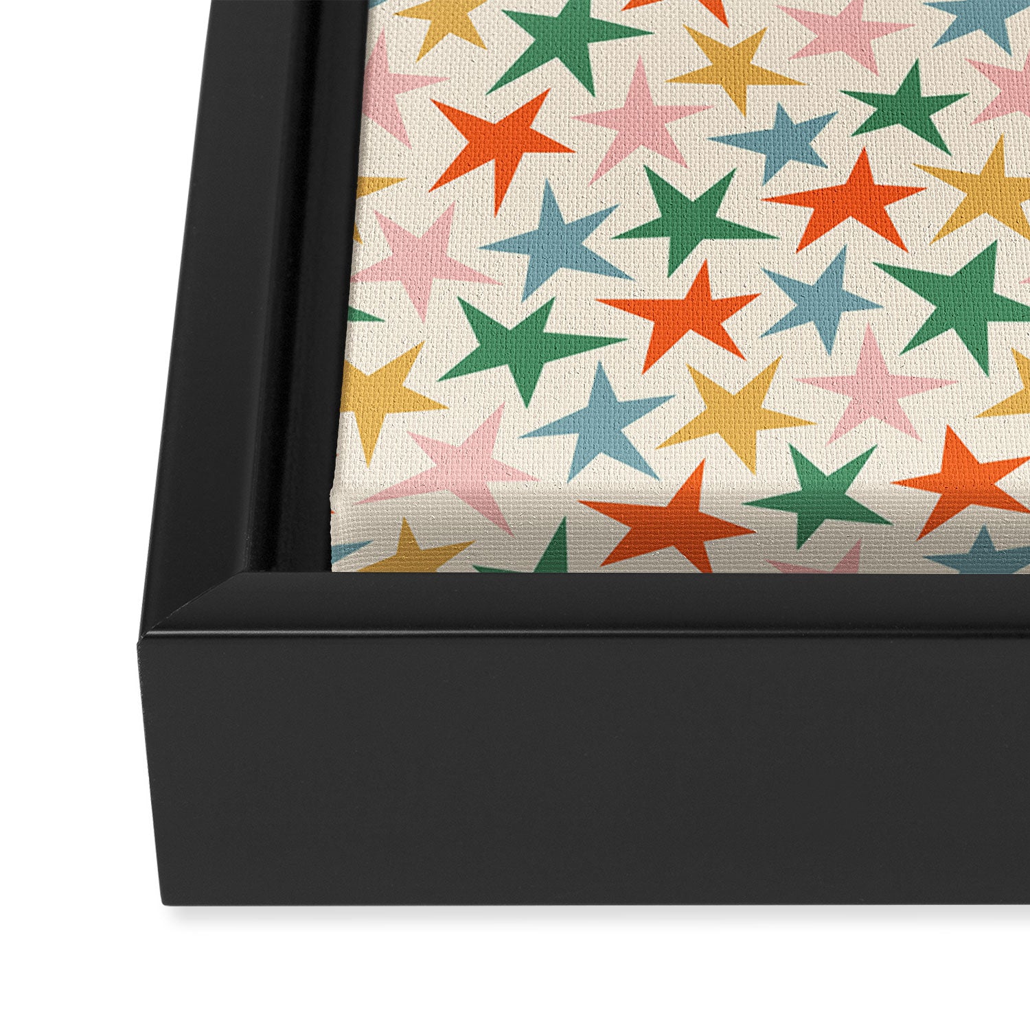 Retro christmas star shape art pattern Framed Canvas Print Gallery Image 3