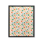Retro christmas star shape art pattern Framed Canvas Print Gallery Image 8