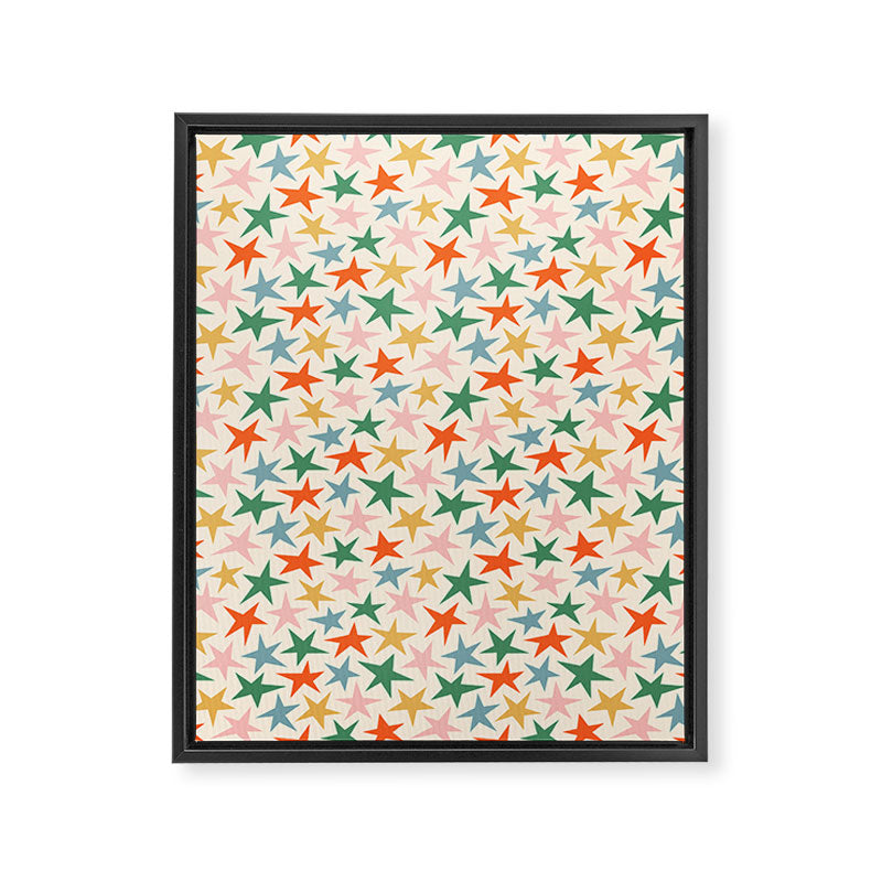 Retro christmas star shape art pattern Framed Canvas Print Gallery Image 8