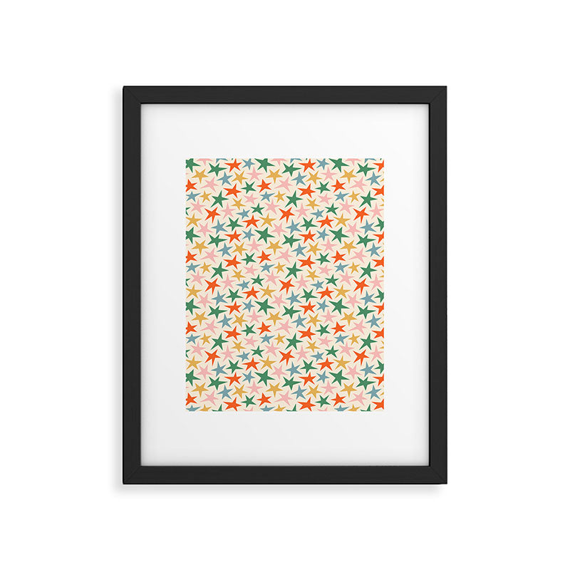 Retro christmas star shape art pattern Framed Art Print Gallery Image 6