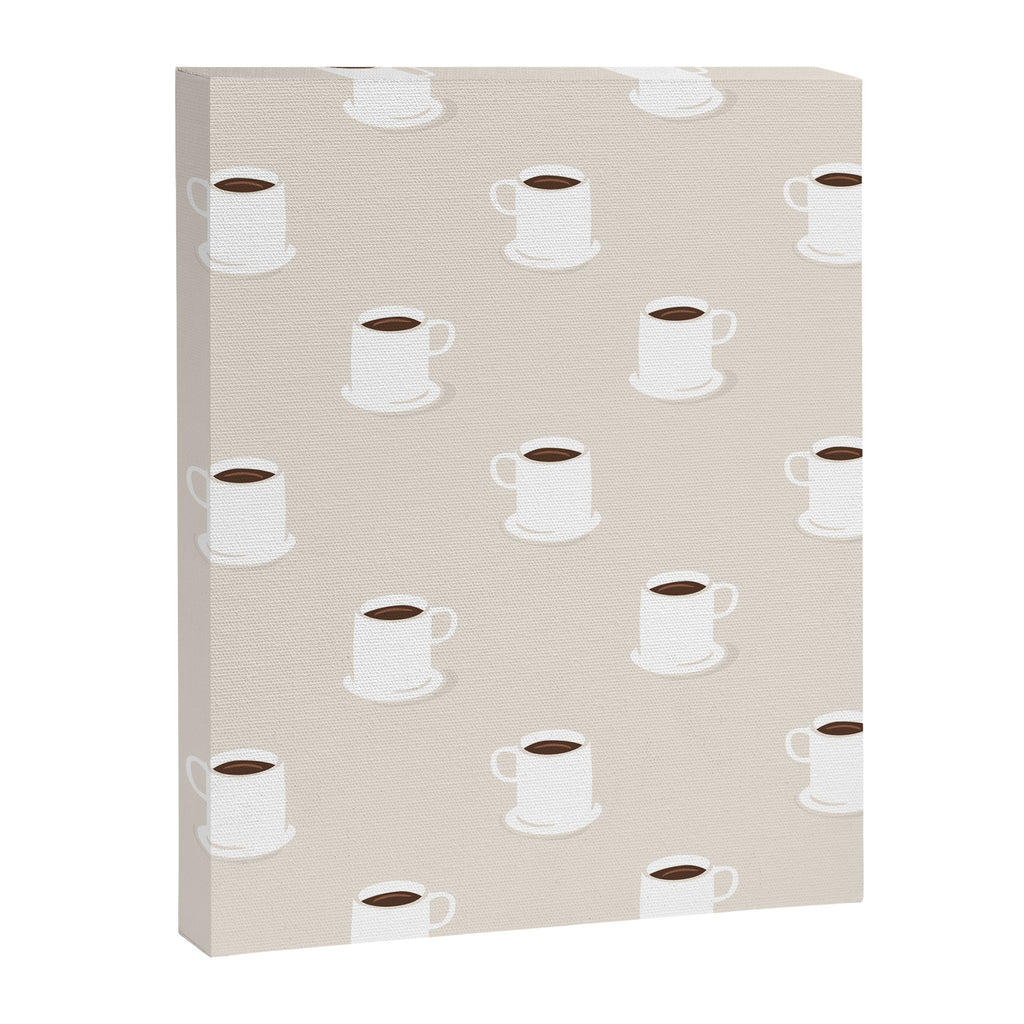 Retro coffee cup cartoon pattern Canvas Print Gallery Image 8