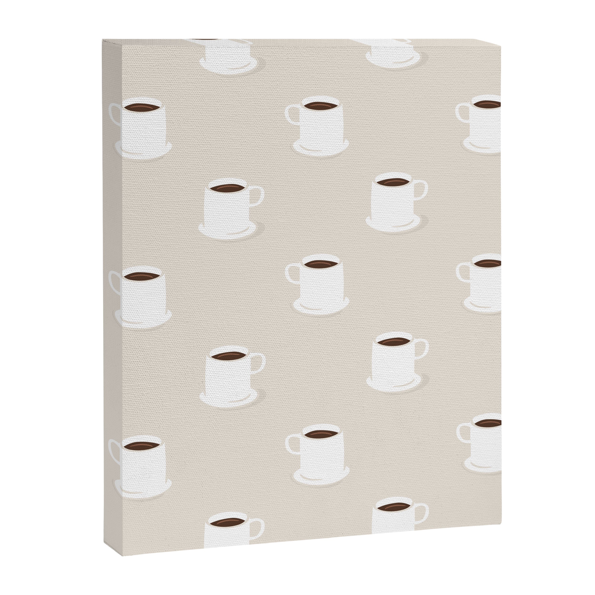 Retro coffee cup cartoon pattern Canvas Print Gallery Image 8