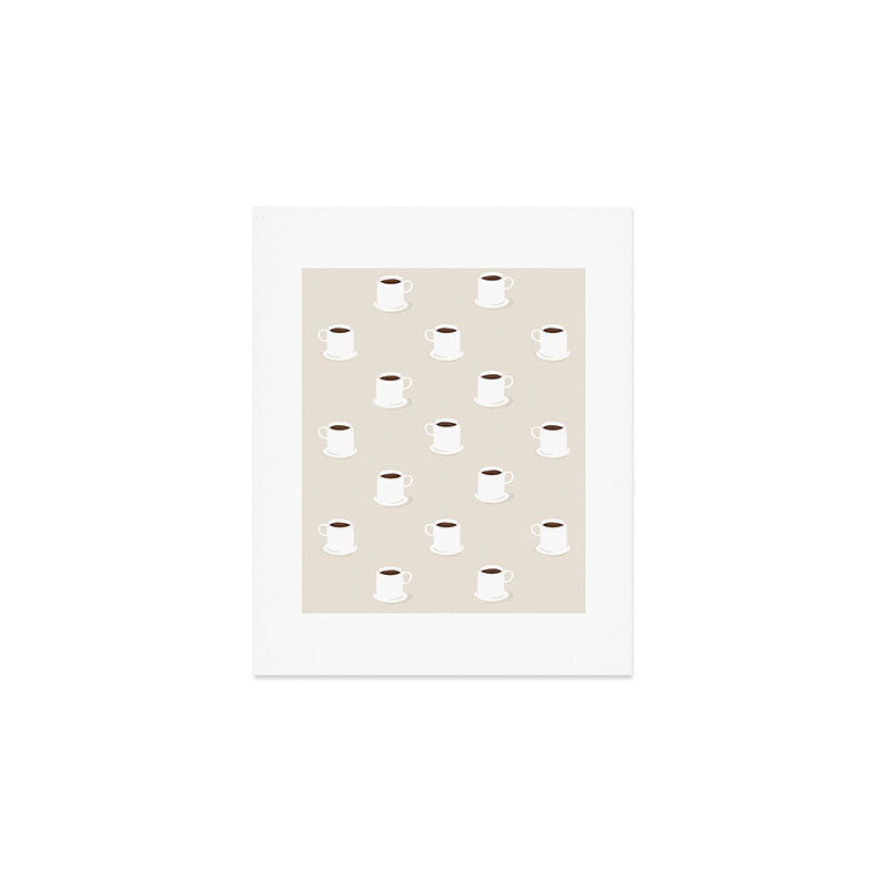 Retro coffee cup cartoon pattern Art Print Gallery Image 1
